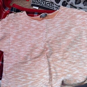 Carolina Belle Women's Sweater in Peach and White